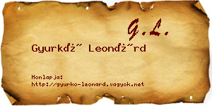 Gyurkó Leonárd névjegykártya