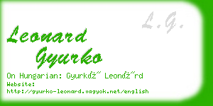 leonard gyurko business card
